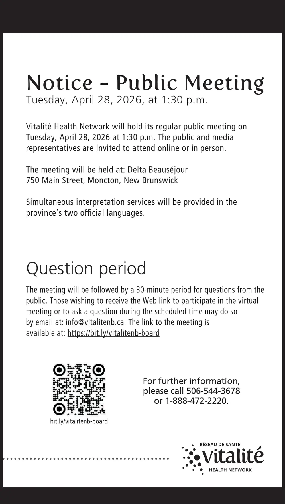 Notice – Public Meeting